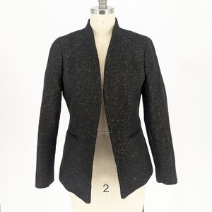 J Crew Wool Tweed Jacket Black Gold 2 sparkle preppy holiday cocktail fall